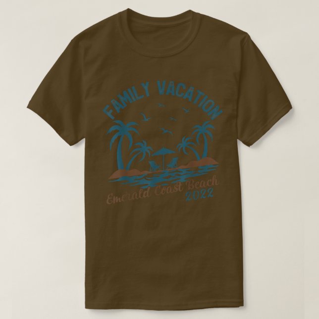 Familienurlaub 2022 Palm Tree Florida Emerald Coa T-Shirt (Design vorne)