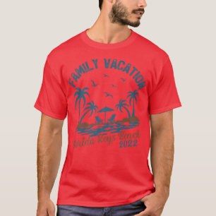 Familienurlaub 2022 Palm Tree Florida Keys Beach  T-Shirt