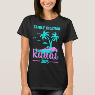 Familienurlaub 2023 Palme Baum Hawaii Kauai Strand T-Shirt
