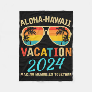 Familienurlaub 2024 Aloha Hawaii Hawaiian Matchin Fleecedecke