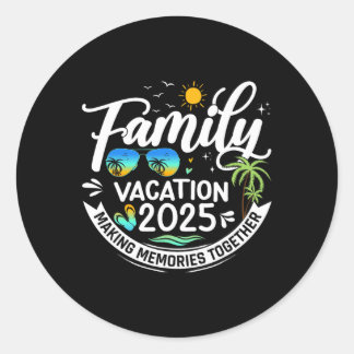 Familienurlaub 2025 Beach Matching Family Sommer Runder Aufkleber