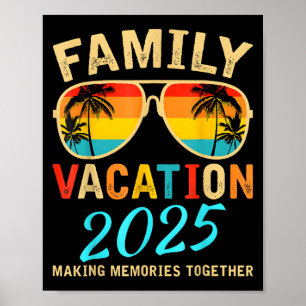 Familienurlaub 2025 Beach Matching Sommerurlaub Poster