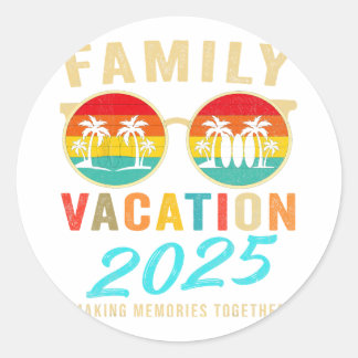 Familienurlaub 2025 Beach Matching Sommerurlaub Runder Aufkleber