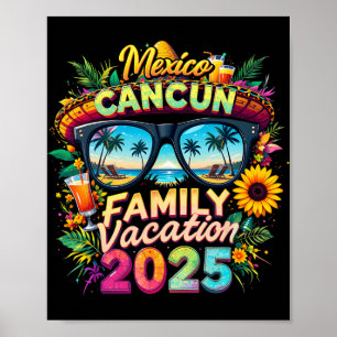 Familienurlaub 2025 Cancun Mexiko passende Familie Poster