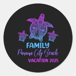 Familienurlaub 2025 Meeresschildkröte Florida Pana Runder Aufkleber