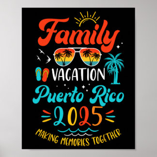 Familienurlaub 2025 Puerto Rico Matching Sommer V Poster