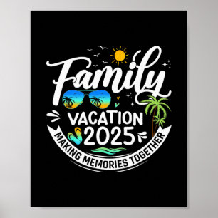 Familienurlaub 2025 Strand passende Familie Sommer Poster