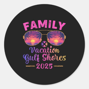Familienurlaub 2025 Sungles Alabama Golfküste B Runder Aufkleber
