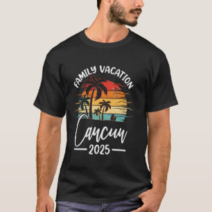Familienurlaub 2025 Vintag Mexico Cancun Beach T-Shirt