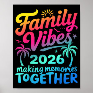 Familienurlaub 2026 Strand passende Familie Sommer Poster