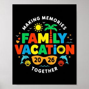 Familienurlaub 2026 Strand passende Familie Sommer Poster