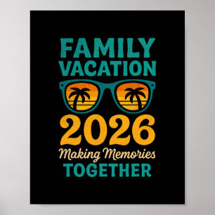Familienurlaub 2026 Tropische Sonnenuntergangs-Eri Poster