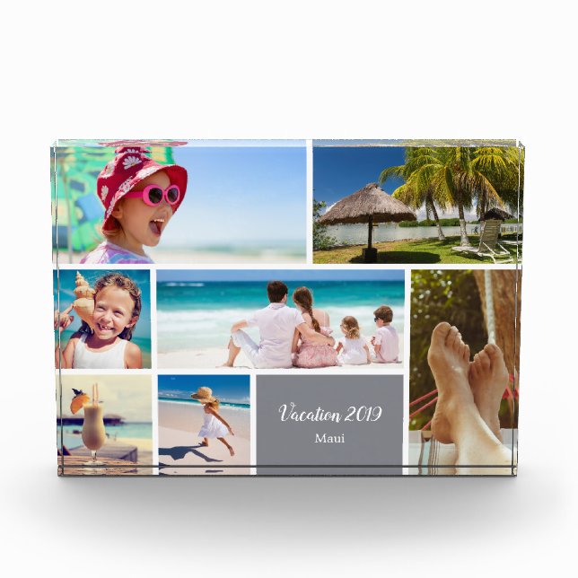 Familienurlaub 7 Foto Keepake, grau (Vorderseite)