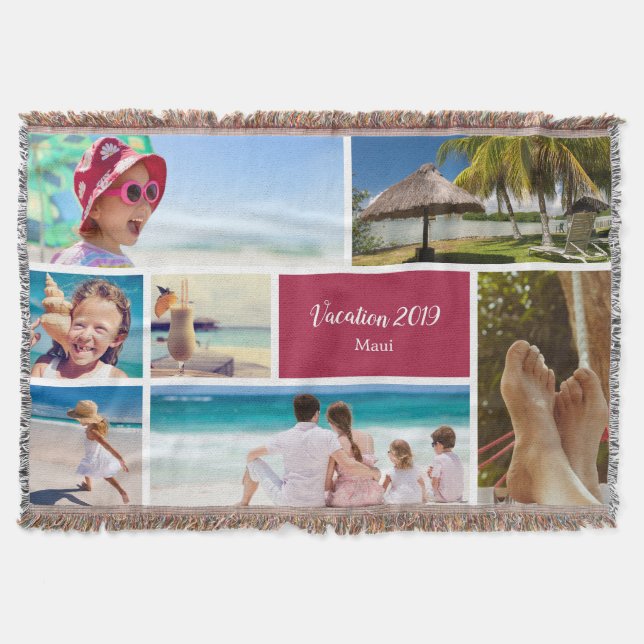 Familienurlaub 7 Foto Keepake, Rot Decke (Vorderseite)