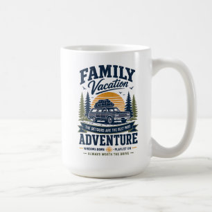 Familienurlaub-Abenteuer Vintage-Rod-Trip-Design Kaffeetasse