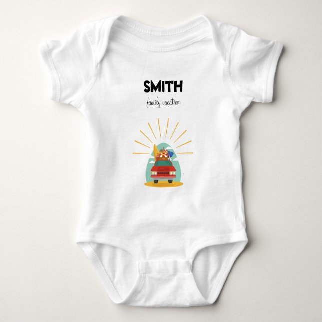 Familienurlaub am Strand Matching Baby Strampler (Vorderseite)
