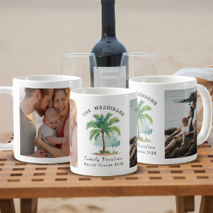 Familienurlaub Aquarell Königspalme & Foto Kaffeetasse