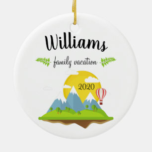 Familienurlaub Berge Weihnachten bewahren Keramik Ornament