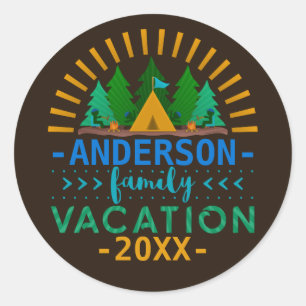 Familienurlaub Camping Reise Jahr des Individuel Runder Aufkleber