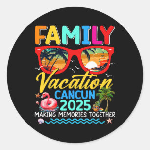 Familienurlaub Cancun 2025 Sommermatching Group Runder Aufkleber