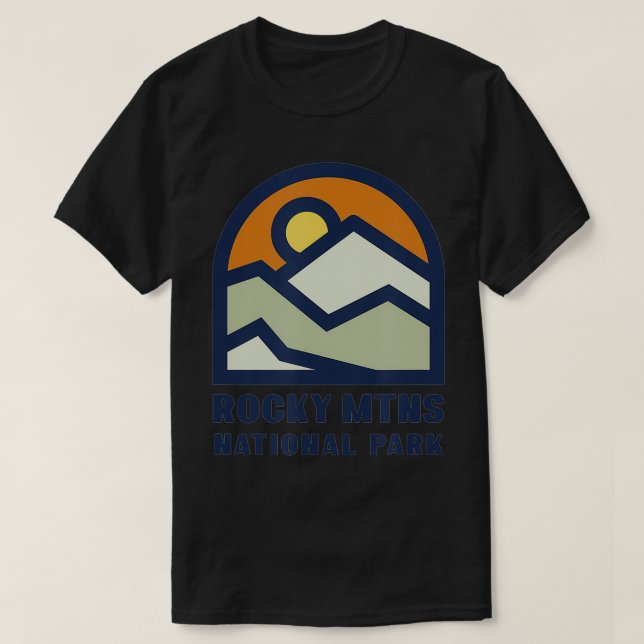 Familienurlaub Design Retro Rocky Mountains Nati T-Shirt (Design vorne)