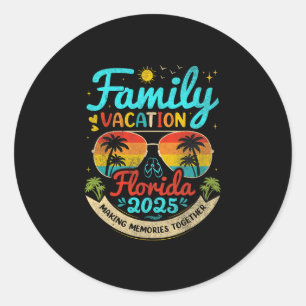 Familienurlaub Florida 2025 Florida Gruppe Sommer Runder Aufkleber