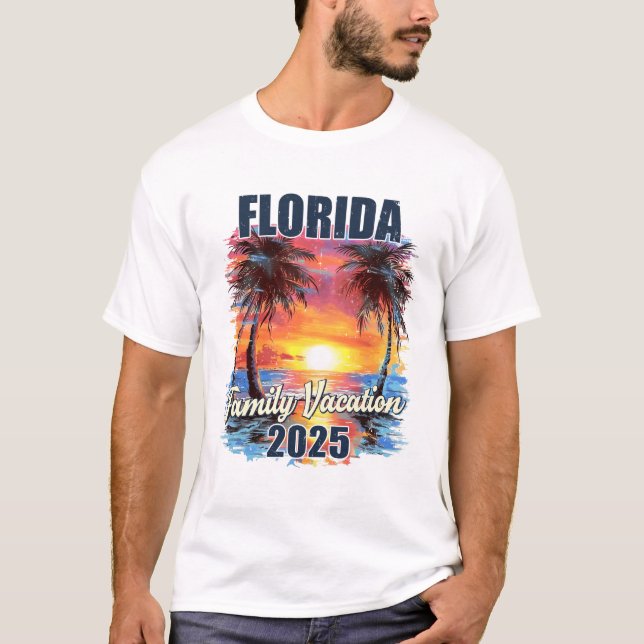 Familienurlaub Florida 2025 Sommerreise Matching T-Shirt (Vorderseite)
