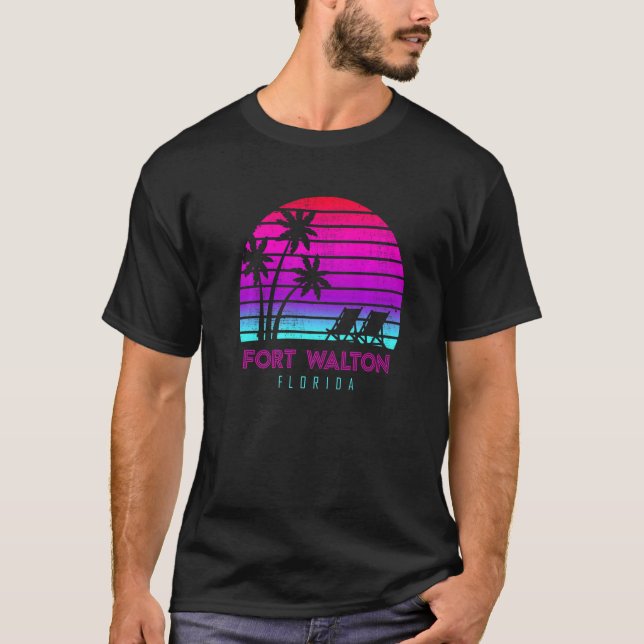 Familienurlaub Florida Fort Walton Sunset Beach T-Shirt (Vorderseite)