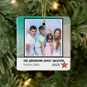 Familienurlaub Foto Strand Thema Keramikornament