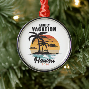 Familienurlaub Hawaii 2026 Tropisch Ornament Aus Metall