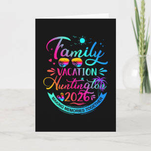 Familienurlaub Huntington 2026 Palmbaum-Geschenk Karte