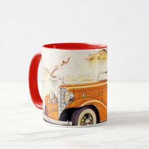 Familienurlaub im Oldtimer-Cabrio Tasse