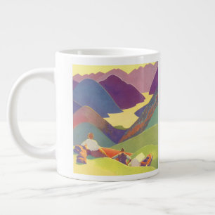 Familienurlaub im Retro-Stil, Picknick in den Berg Jumbo-Tasse