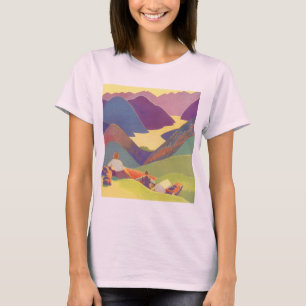 Familienurlaub im Retro-Stil, Picknick in den Berg T-Shirt