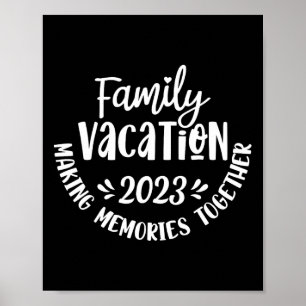 Familienurlaub im Sommer Strand Männer Frauen Vint Poster