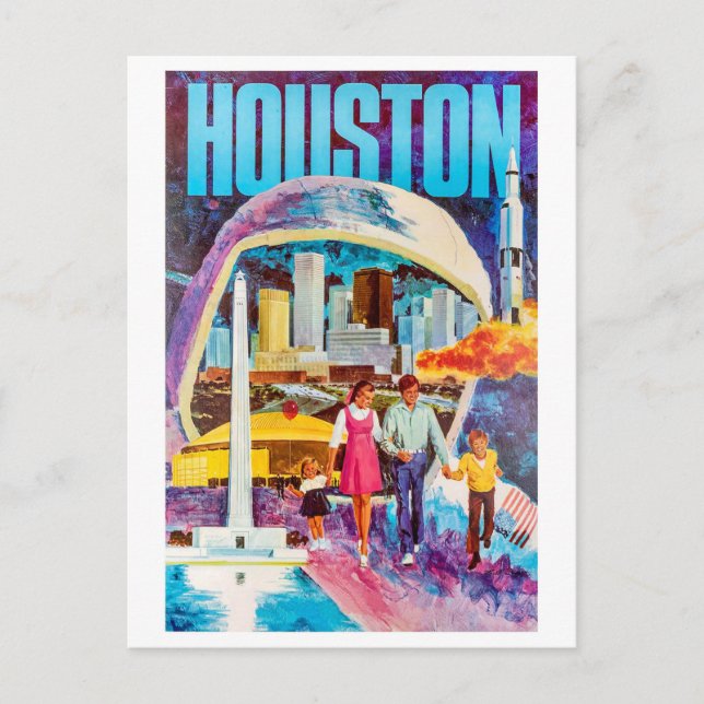 Familienurlaub in Houston, Texas Postkarte (Vorderseite)