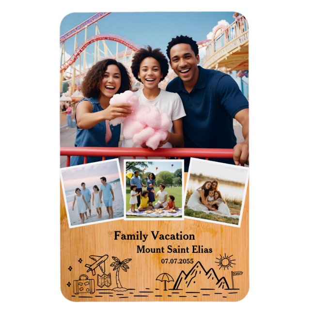 Familienurlaub individuelle 4 Fotorahmen Magnet (Vertikal)