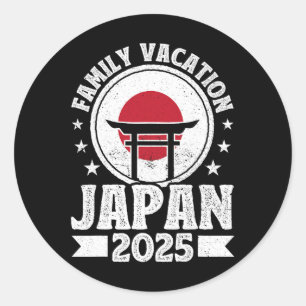 Familienurlaub Japan 2025 Beach Sommerurlaub Runder Aufkleber