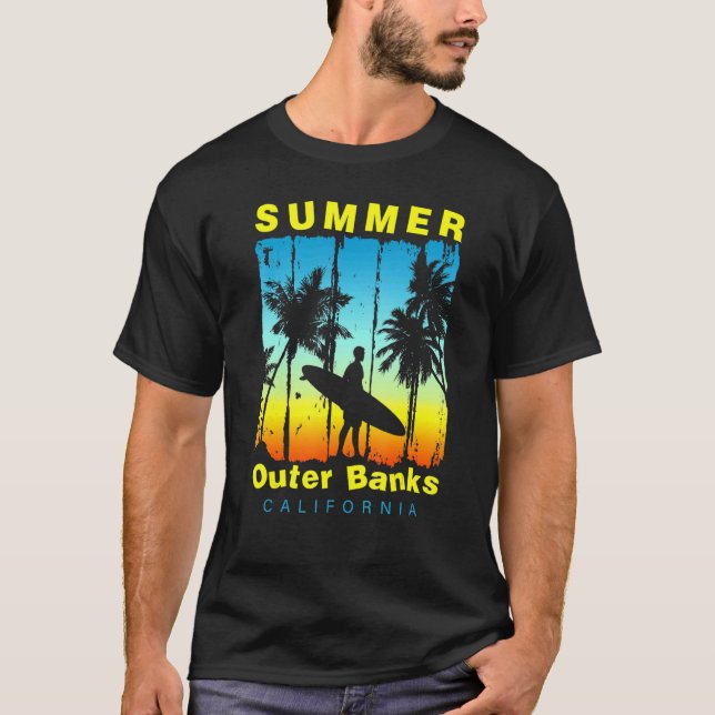 Familienurlaub Kalifornien Außenbanks Beach T-Shirt (Vorderseite)