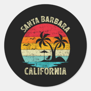 Familienurlaub Kalifornien Santa Barbara Beach Runder Aufkleber