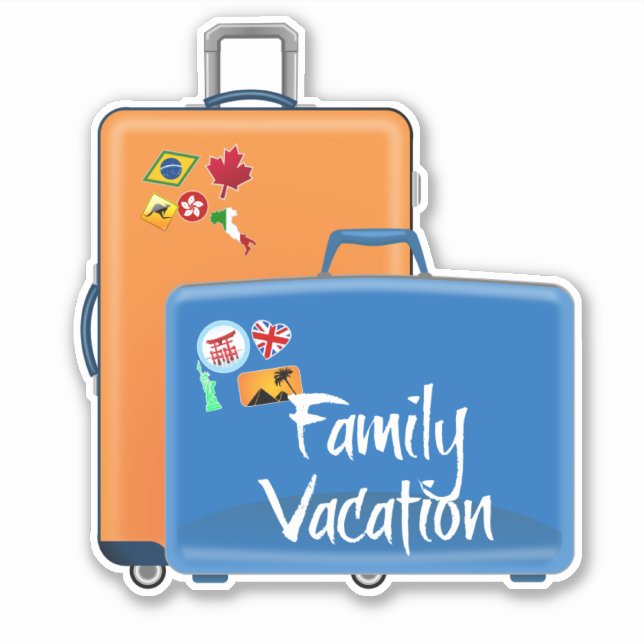 Familienurlaub, Koffer bereit, Aufkleber (Vorderseite)