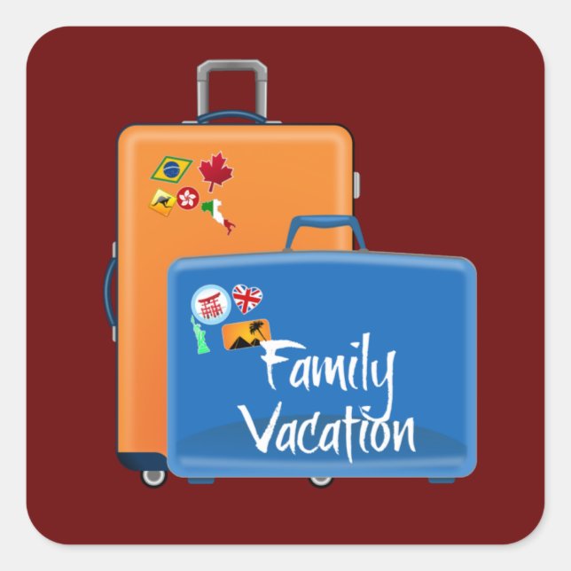 Familienurlaub, Koffer bereit, Aufkleber auf der F (Vorderseite)