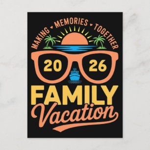 Familienurlaub Kreuzfahrt Shirts 2026 Postkarte