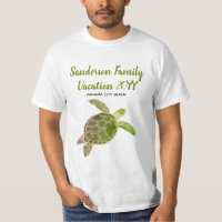 Familienurlaub Meeresschildkröte Grüner T - Shirt