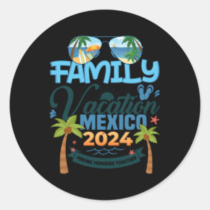 Familienurlaub Mexiko 2024 Urlaub 2024 Runder Aufkleber