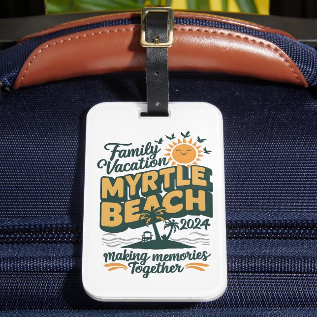 Familienurlaub Myrtle Beach 2024 Erinnerungen mach Gepäckanhänger (Vorderseite Insitu 2)