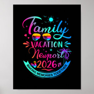 Familienurlaub Newport 2026 Palmbaum-Geschenk Poster