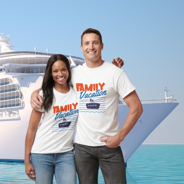 Familienurlaub Orange/Blau T-Shirt (Von Creator hochgeladen)