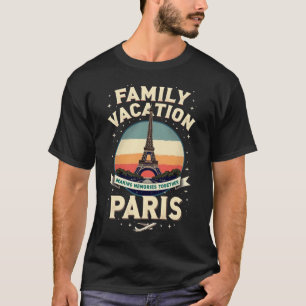 Familienurlaub Paris Frankreich Reise Retro Eiffel T-Shirt