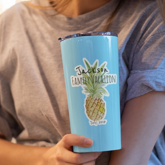 Familienurlaub Personalisiert Ananas Kreuzfahrt Aufkleber (Von Creator hochgeladen)